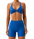 Twisted Sports Bra Dark Blue| Upwr