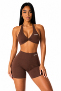 Twisted Sports Bra Chocolate | Upwr